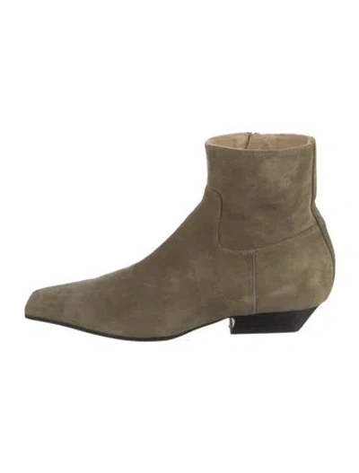 Pre-owned Khaite Suede Boots In Green