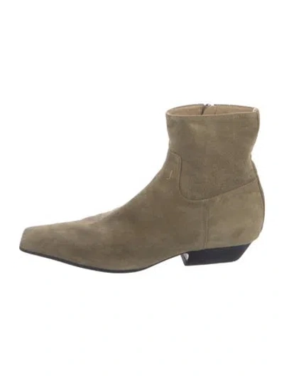 Pre-owned Khaite Suede Boots In Green