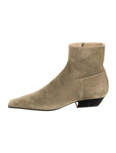 Pre-owned Khaite Suede Boots In Green