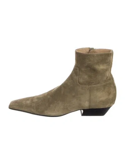 Pre-owned Khaite Suede Boots In Green