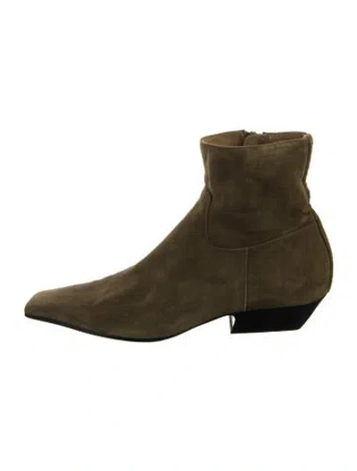 Pre-owned Khaite Suede Boots In Green