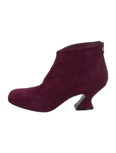 Pre-owned Khaite Suede Boots In Purple