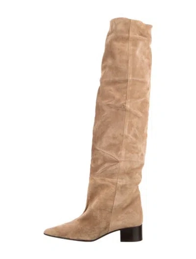 Pre-owned Khaite Suede Boots W/ Tags In Neutral
