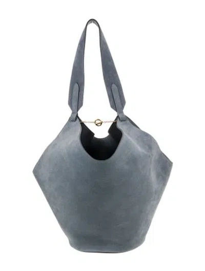Pre-owned Khaite Suede Bucket Bag In Blue