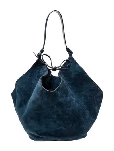 Pre-owned Khaite Suede Bucket Bag In Blue