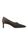 Khaite Suede Celia Pumps 50 In Brown
