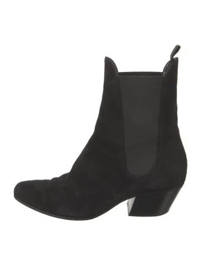 Pre-owned Khaite Suede Chelsea Boots In Black