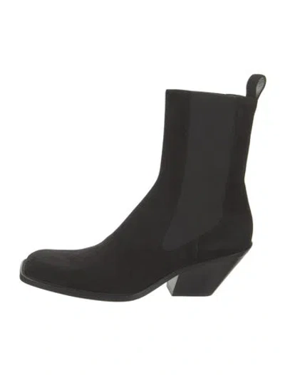 Pre-owned Khaite Suede Chelsea Boots In Black