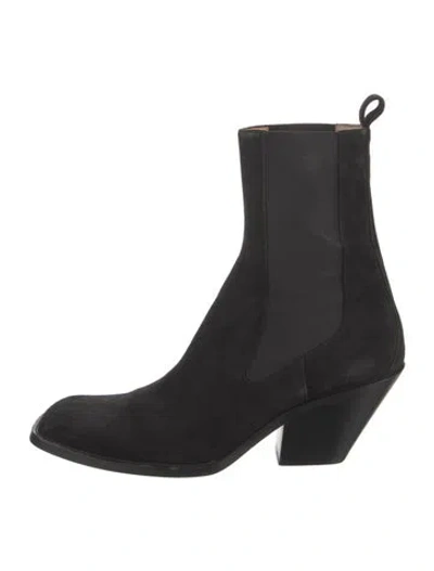 Pre-owned Khaite Suede Chelsea Boots In Black