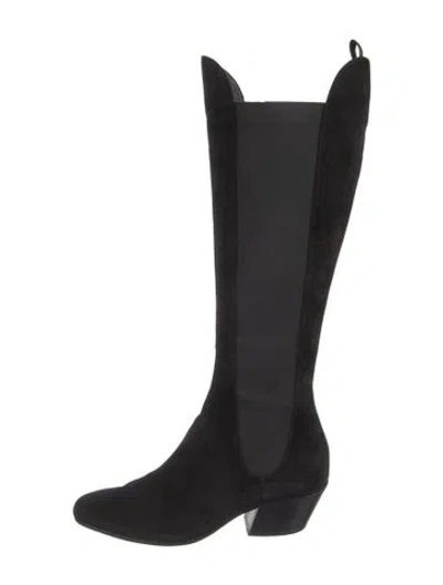 Pre-owned Khaite Suede Chelsea Boots In Black