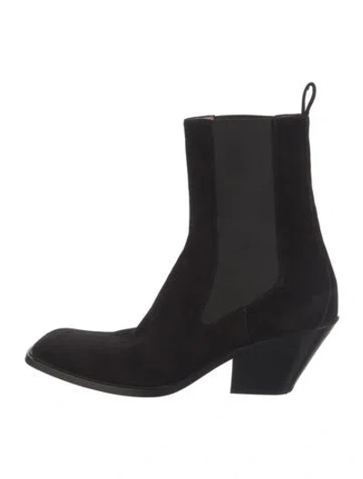 Pre-owned Khaite Suede Chelsea Boots In Black