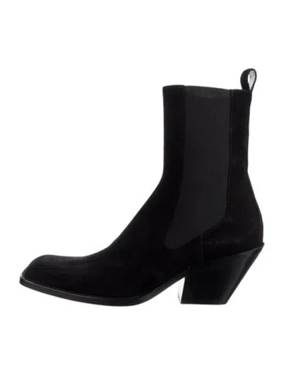 Pre-owned Khaite Suede Chelsea Boots In Black