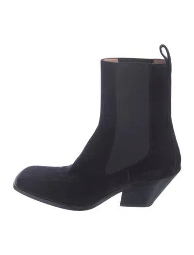 Pre-owned Khaite Suede Chelsea Boots In Blue