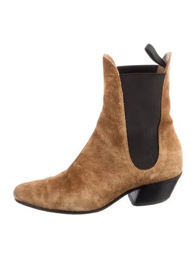 Pre-owned Khaite Suede Chelsea Boots In Brown