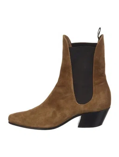 Pre-owned Khaite Suede Chelsea Boots In Brown