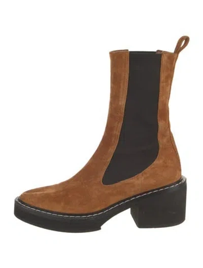 Pre-owned Khaite Suede Chelsea Boots In Brown
