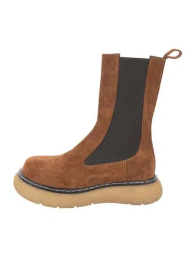 Pre-owned Khaite Suede Chelsea Boots In Brown