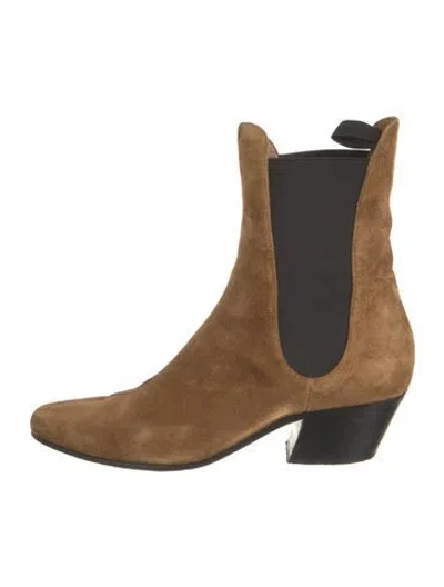 Pre-owned Khaite Suede Chelsea Boots In Brown