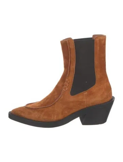 Pre-owned Khaite Suede Chelsea Boots In Brown