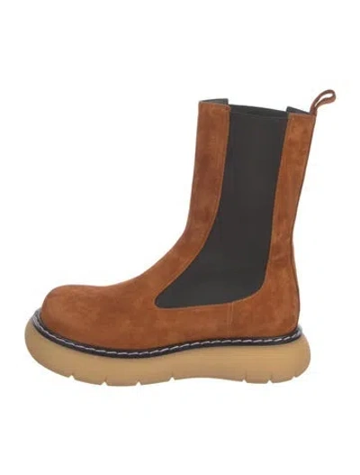 Pre-owned Khaite Suede Chelsea Boots In Brown