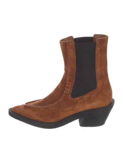Pre-owned Khaite Suede Chelsea Boots In Brown