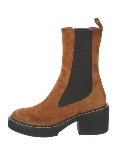 Pre-owned Khaite Suede Chelsea Boots In Neutrals
