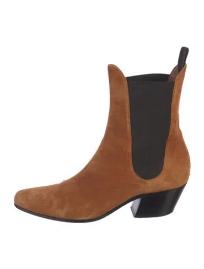 Pre-owned Khaite Suede Chelsea Boots In Orange