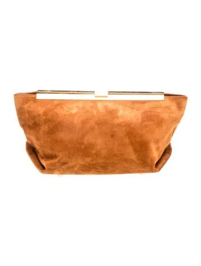 Pre-owned Khaite Suede Clutch In Brown