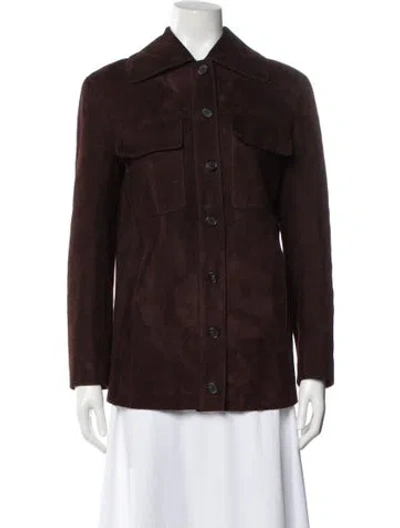 Pre-owned Khaite Suede Coat In Brown