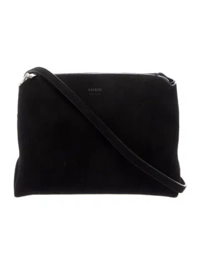 Pre-owned Khaite Suede Crossbody Bag In Black