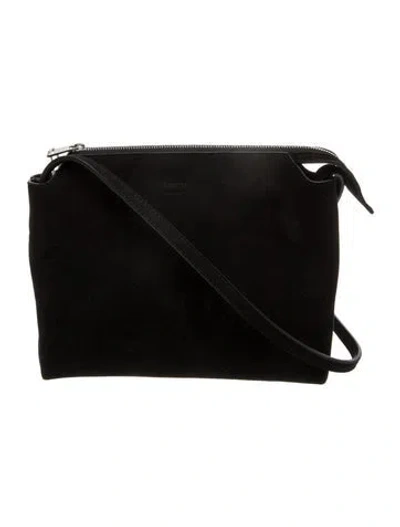 Pre-owned Khaite Suede Crossbody Bag In Black