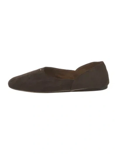Pre-owned Khaite Suede D'orsay Flats In Brown