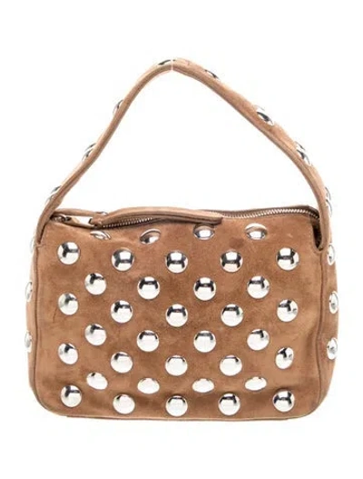 Pre-owned Khaite Suede Elena Bag Small In Brown/neutrals