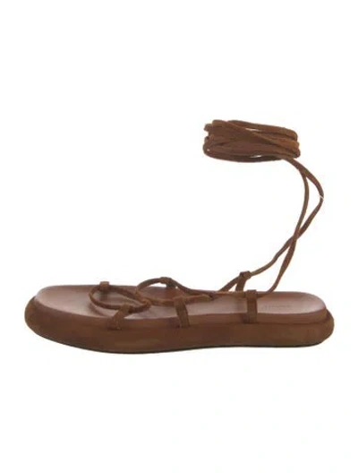 Pre-owned Khaite Suede Gladiator Sandals In Brown