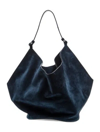 Pre-owned Khaite Suede Hobo In Blue