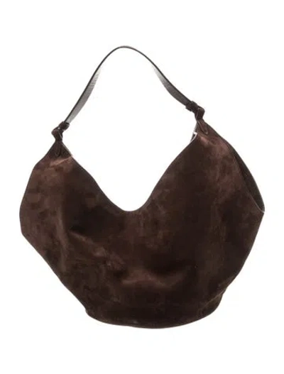 Pre-owned Khaite Suede Hobo In Brown