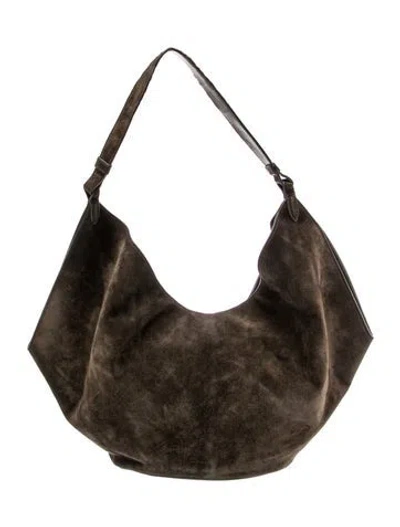 Pre-owned Khaite Suede Hobo In Green