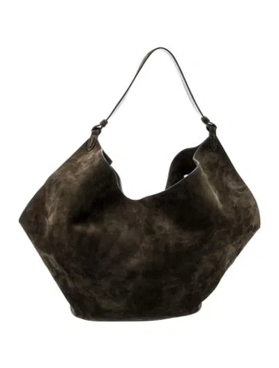 Pre-owned Khaite Suede Hobo In Green