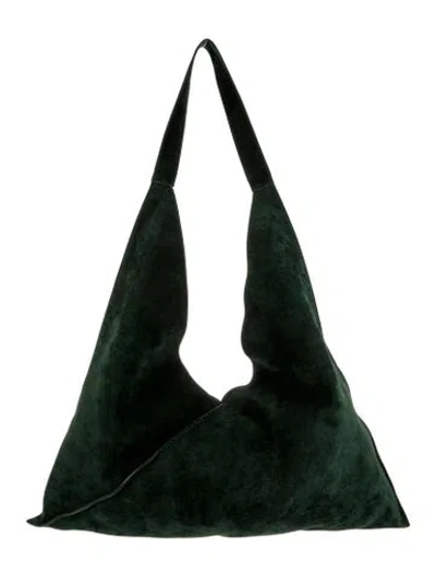 Pre-owned Khaite Suede Hobo In Green