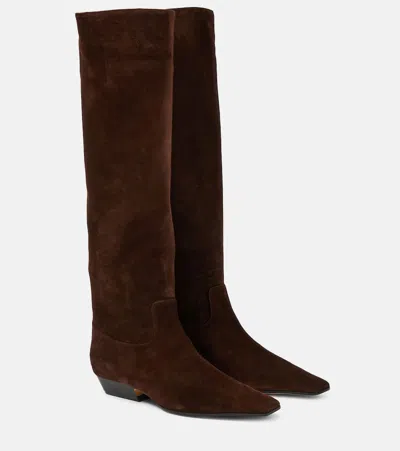 KHAITE SUEDE KNEE-HIGH BOOTS