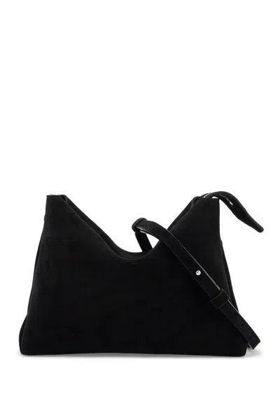 Khaite Lina Suede Crossbody Bag In Black