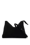Khaite Medium Lina Suede Crossbody Bag In Black (black)
