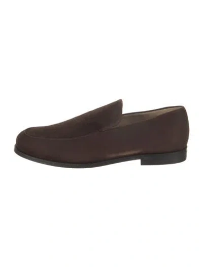 Pre-owned Khaite Suede Loafers In Brown