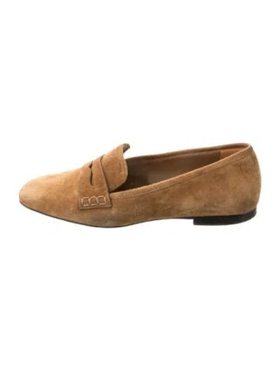 Pre-owned Khaite Suede Loafers In Brown