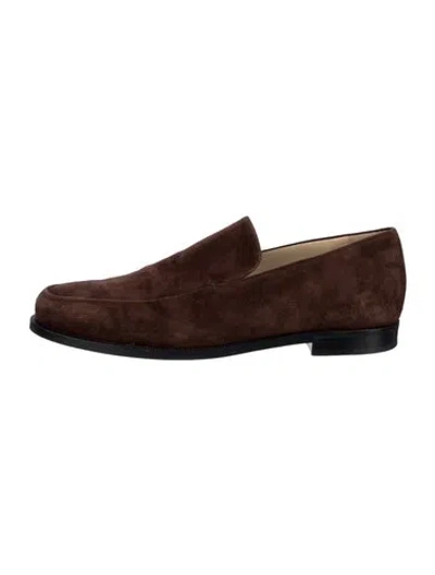 Pre-owned Khaite Suede Loafers In Brown