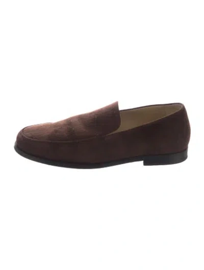 Pre-owned Khaite Suede Loafers In Brown