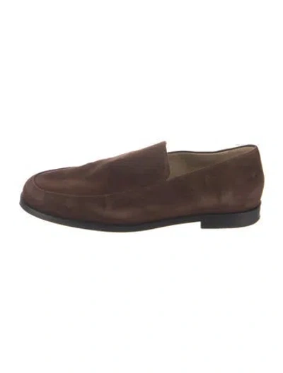 Pre-owned Khaite Suede Loafers In Brown