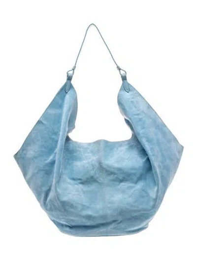 Pre-owned Khaite Suede Lotus Large In Blue