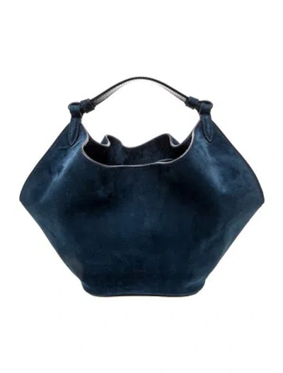 Pre-owned Khaite Suede Lotus Medium In Blue