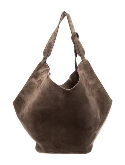 Pre-owned Khaite Suede Lotus Medium In Brown